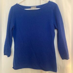 Neiman Marcus Royal Blue Cashmere Boatneck Sweater Size M